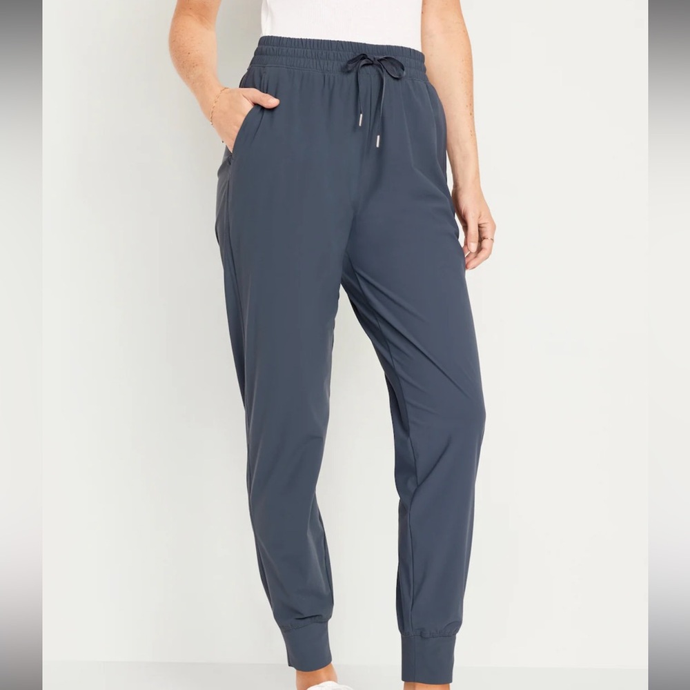 Old Navy Active High-Waisted SleekTech Joggers Size Medium Navy Blue